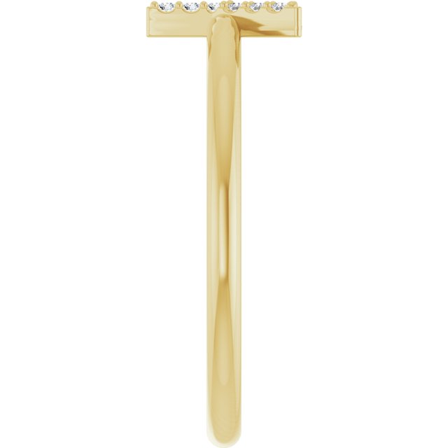 14K Yellow .03 CTW Natural Diamond Initial Y Ring