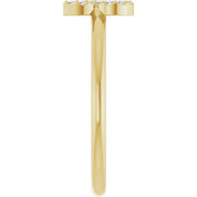 14K Yellow .06 CTW Natural Diamond Initial R Ring