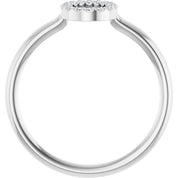 Platinum .06 CTW Natural Diamond Initial O Ring