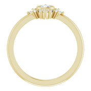 14K Yellow Natural White Sapphire & 1/5 CTW Natural Diamond Ring