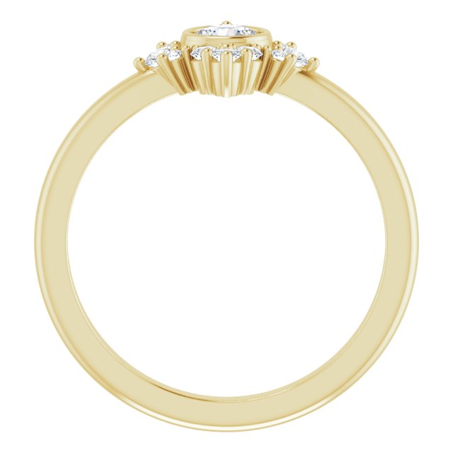 14K Yellow Natural White Sapphire & 1/5 CTW Natural Diamond Ring