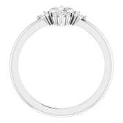 Platinum Natural White Sapphire & 1/5 CTW Natural Diamond Ring