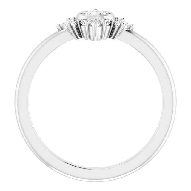 Platinum Natural White Sapphire & 1/5 CTW Natural Diamond Ring