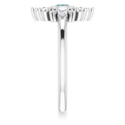 Sterling Silver Lab-Grown Alexandrite & 1/5 CTW Natural Diamond Ring