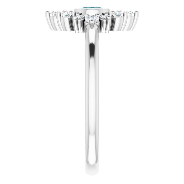 Sterling Silver Lab-Grown Alexandrite & 1/5 CTW Natural Diamond Ring