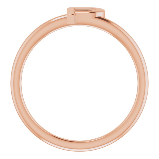 14K Rose Initial P Ring