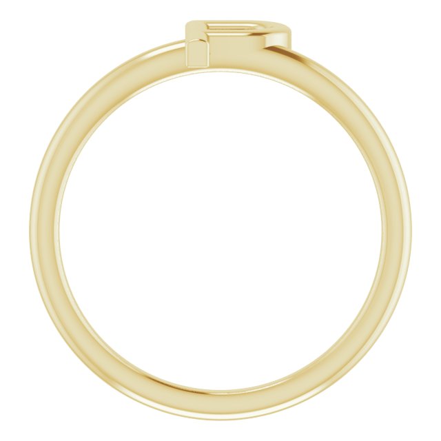 14K Yellow Initial P Ring