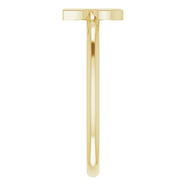 14K Yellow Initial R Ring