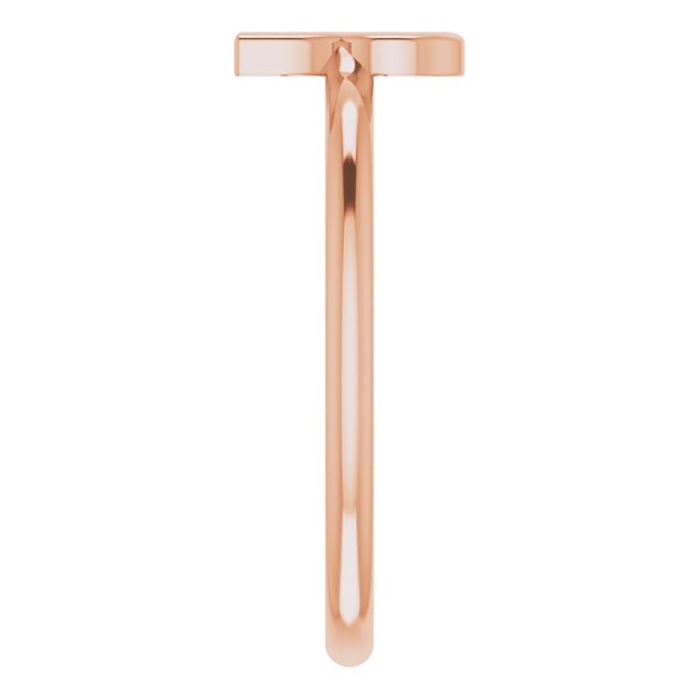 14K Rose Initial R Ring
