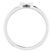 Sterling Silver Initial X Ring