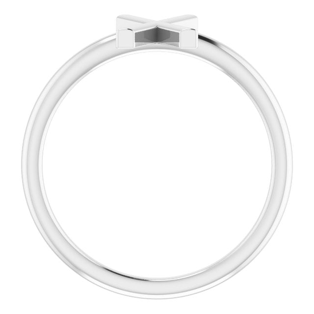 Sterling Silver Initial X Ring