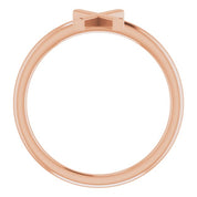 14K Rose Initial X Ring