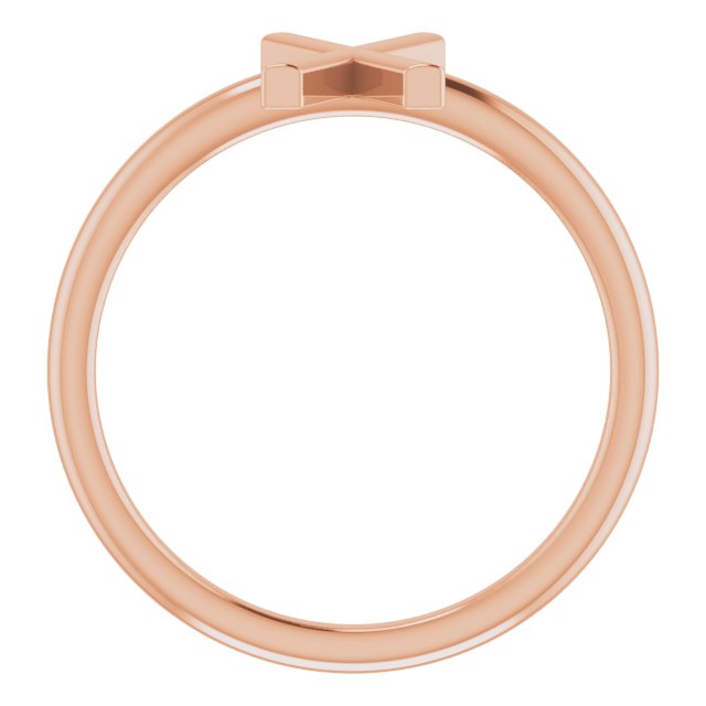 14K Rose Initial X Ring