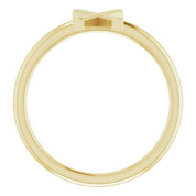 14K Yellow Initial X Ring