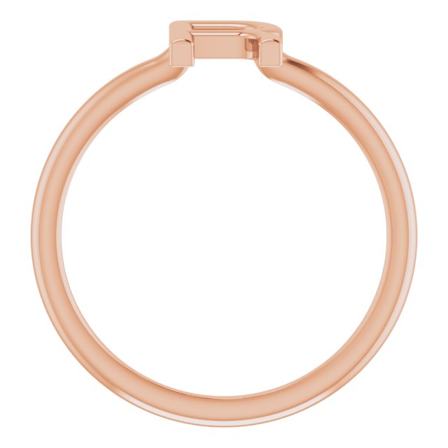 14K Rose Initial R Ring