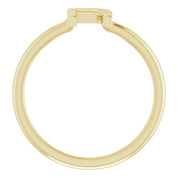 14K Yellow Initial R Ring