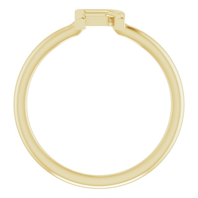 14K Yellow Initial R Ring