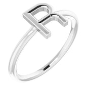 Platinum Initial R Ring