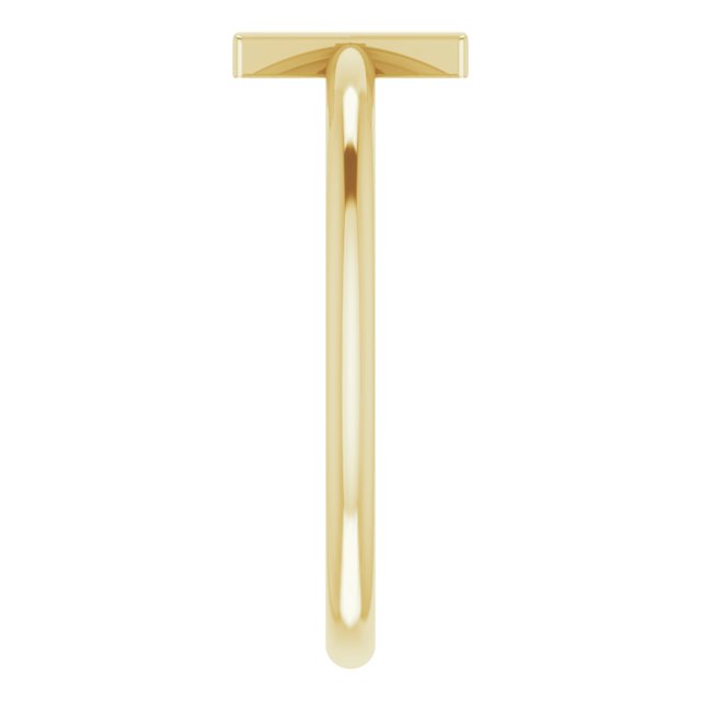 14K Yellow Initial X Ring