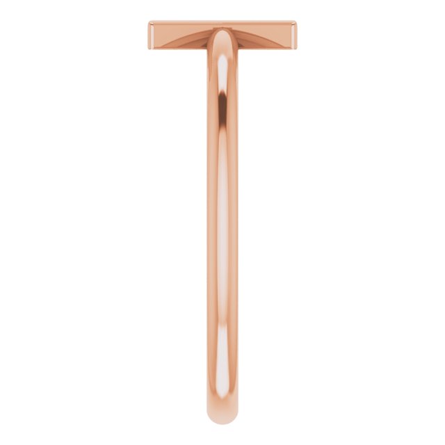 14K Rose Initial X Ring