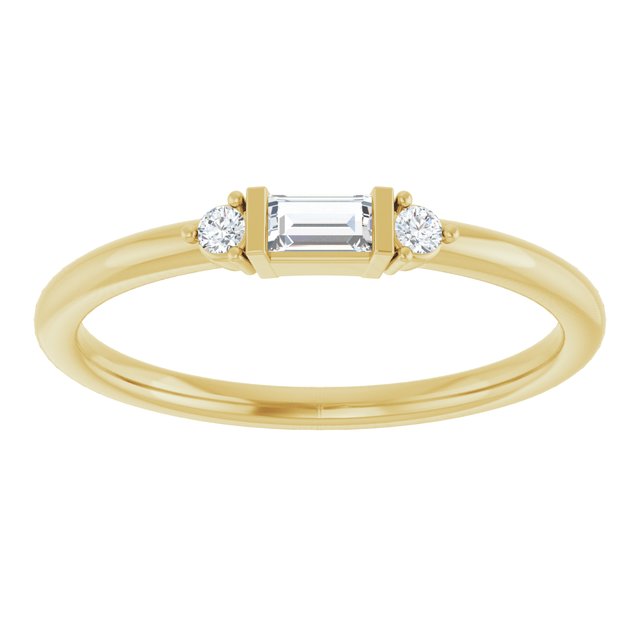 14K Yellow 1/8 CTW Natural Diamond Stackable Ring