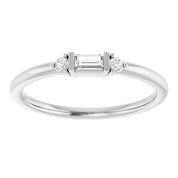14K White 1/8 CTW Natural Diamond Stackable Ring