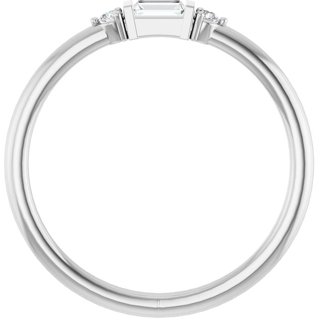 14K White 1/8 CTW Natural Diamond Stackable Ring