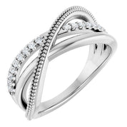 14K Gold 1/5 CTW Lab-Grown Diamond Criss-Cross Ring