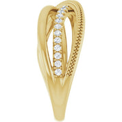 14K Gold 1/5 CTW Lab-Grown Diamond Criss-Cross Ring
