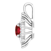 Sterling Silver Natural Mozambique Garnet & 1/3 CTW Natural Diamond Pendant