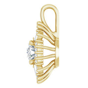 14K Yellow Natural White Sapphire & 1/3 CTW Natural Diamond Pendant