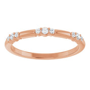 14K Rose 1/8 CTW  Natural Diamond Stackable Ring