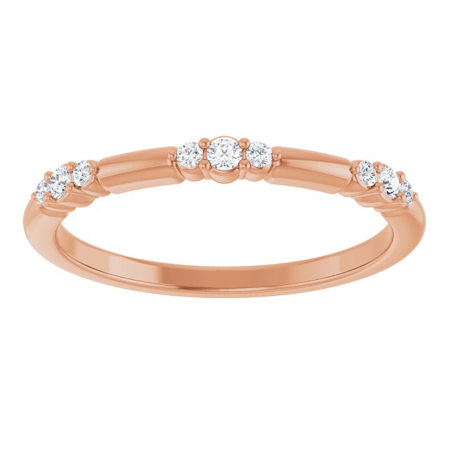 14K Rose 1/8 CTW  Natural Diamond Stackable Ring