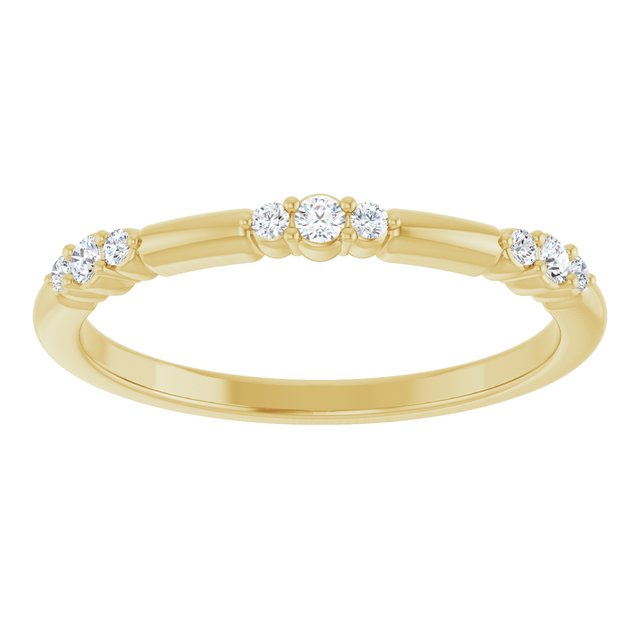 14K Yellow 1/8 CTW  Natural Diamond Stackable Ring