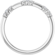 14K White 1/8 CTW  Natural Diamond Stackable Ring