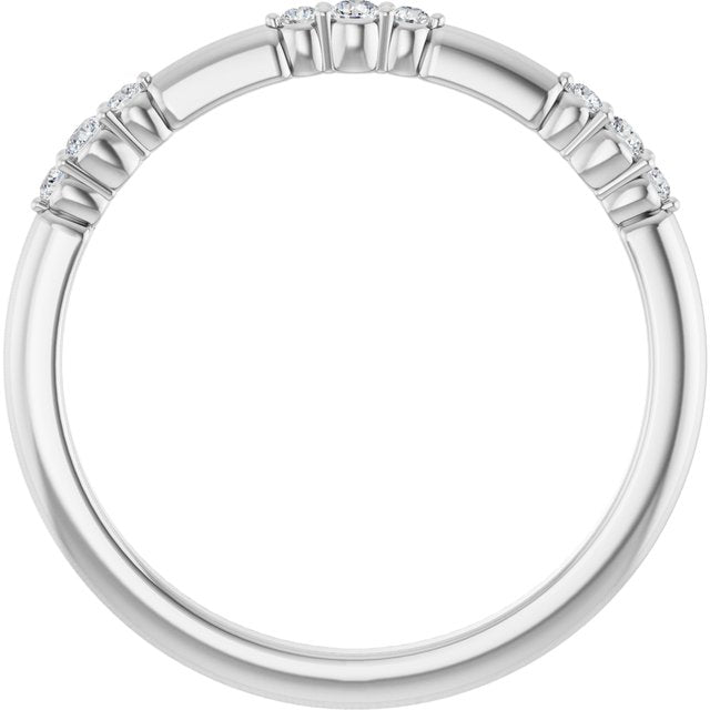 14K White 1/8 CTW  Natural Diamond Stackable Ring