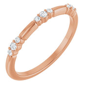 14K Rose 1/8 CTW  Natural Diamond Stackable Ring