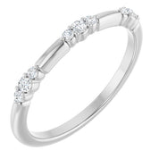 14K White 1/8 CTW  Natural Diamond Stackable Ring