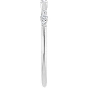 14K White 1/8 CTW  Natural Diamond Stackable Ring