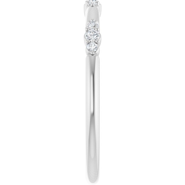 14K White 1/8 CTW  Natural Diamond Stackable Ring