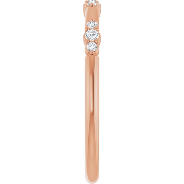 14K Rose 1/8 CTW  Natural Diamond Stackable Ring