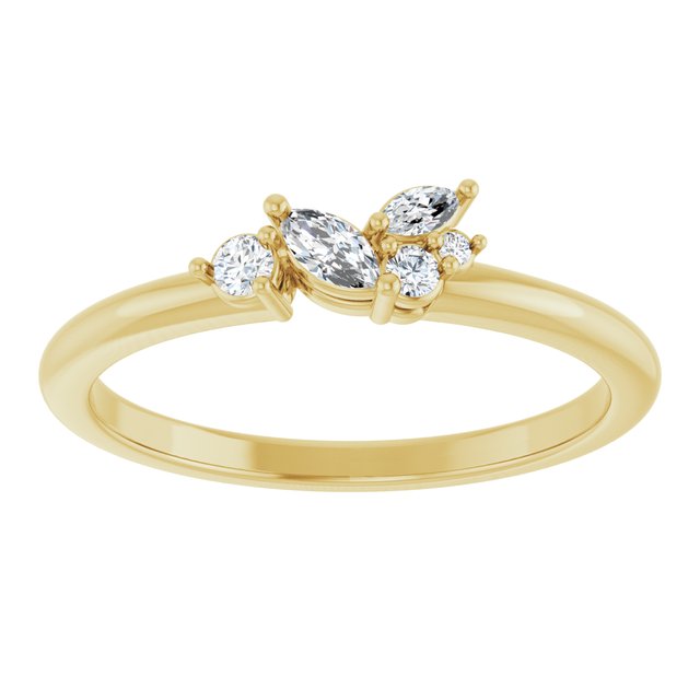14K Yellow 1/6 CTW Natural Diamond Stackable Ring