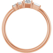 14K Rose 1/4 CTW Natural Diamond Stackable Geometric Ring