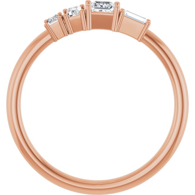14K Rose 1/4 CTW Natural Diamond Stackable Geometric Ring
