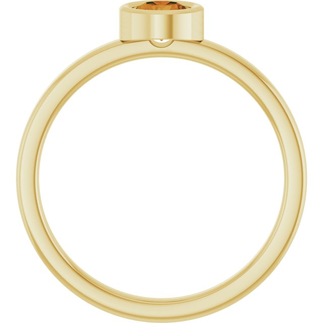14K Yellow 4.5 mm Natural Citrine Ring