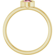 14K Yellow 4.5 mm Natural Pink Tourmaline Ring