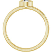 14K Yellow 4.5 mm Natural White Sapphire Ring