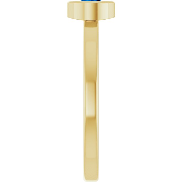14K Yellow 4.5 mm Lab-Grown Blue Sapphire Ring