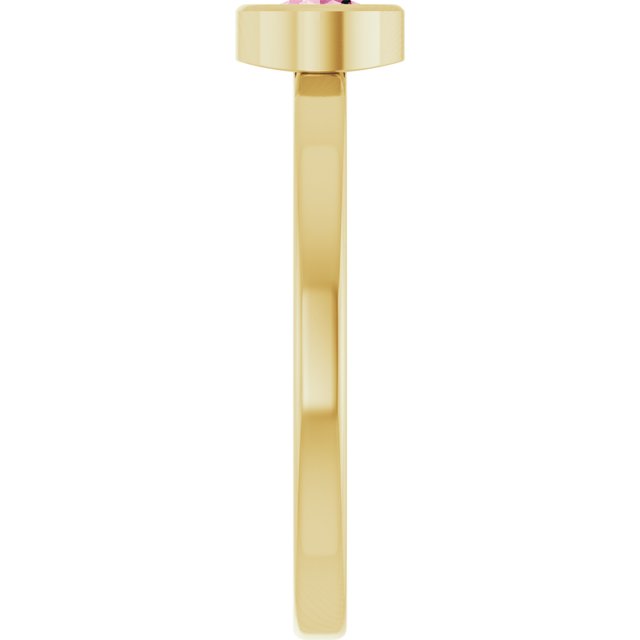 14K Yellow 4.5 mm Natural Pink Tourmaline Ring