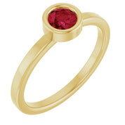14K Yellow 4.5 mm Lab-Grown Ruby Ring